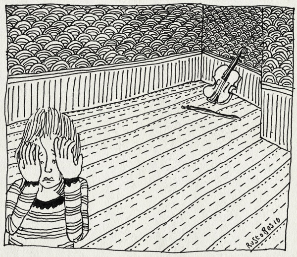 tekening 1026, angst, boy girl, corner, cry, emotie, hoek, huilen, pecha kucha, psychologie, psychologische test, test, treurig, verdrietig, viool, voilin