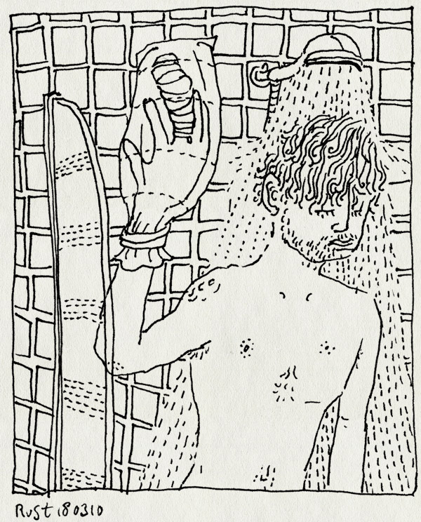 tekening 1036, bandage, douche, droog, dry, finger, sack, verband, vinger, zak