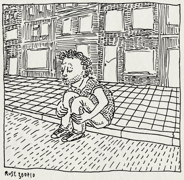 tekening 1170, amsterdam, gracht, grachtenpanden, kees de jongen, stoep, stoeprand, straat, zotten