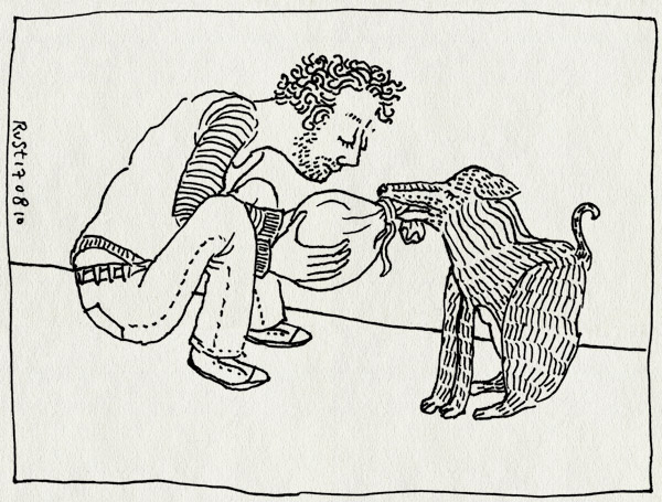 tekening 1188, geld, hond, jeugdcultuurfonds, zak