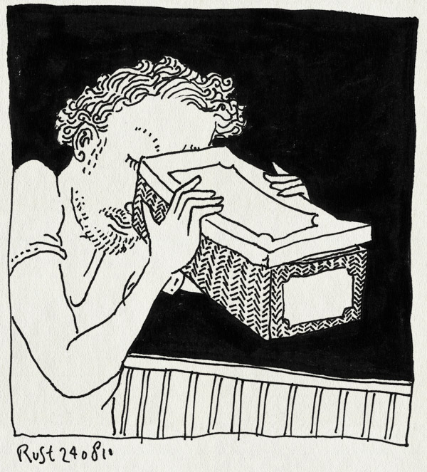 tekening 1195, etiket, geschiedenis, kijkdoos, kijken, label, look, oude doos