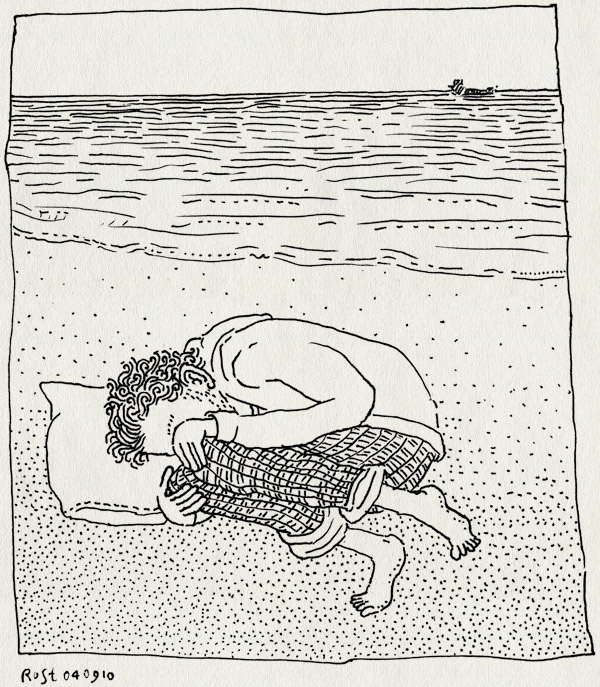 tekening 1206, bakkum aan zee, bakkum beach, castricum aan zee, horizon, noordzee, sea, slapen, sleep, zee