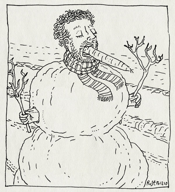 tekening 1309, brrr, handschoen, ingegraven, koud, sneeuw, sneeuwpop, tak, wortel