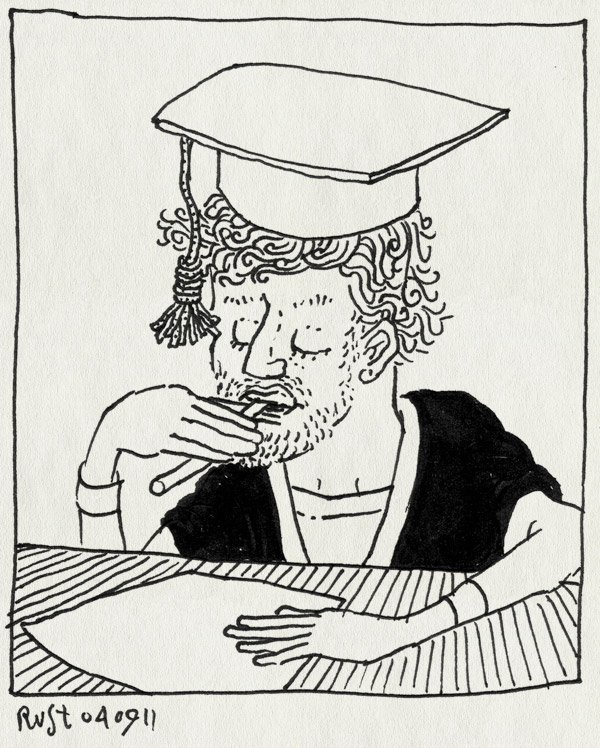 tekening 1569, bachelor, contract, hat, tekenen