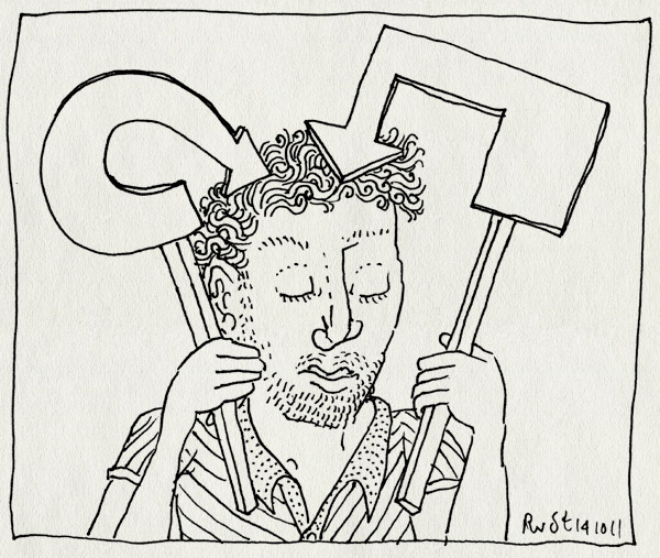 tekening 1604, bordjes, pijlen