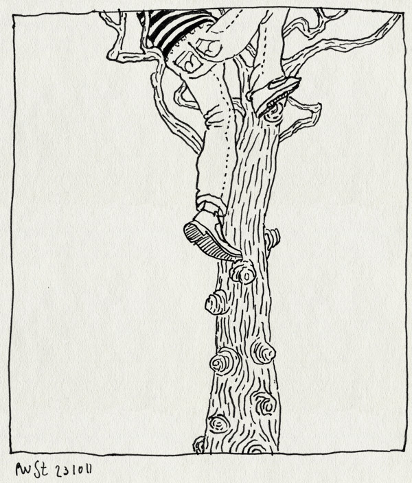 tekening 1613, boom, klimmen, stompjes