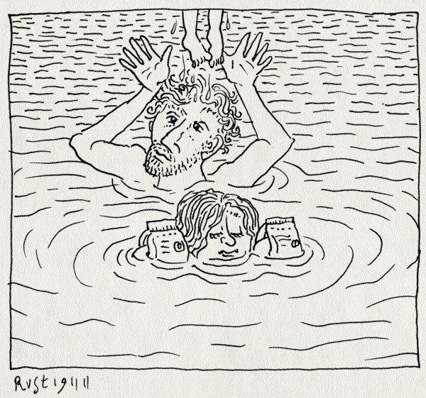 tekening 1640, alwine, gooien, hof van saksen, midas, water, zwembad, zwembandjes