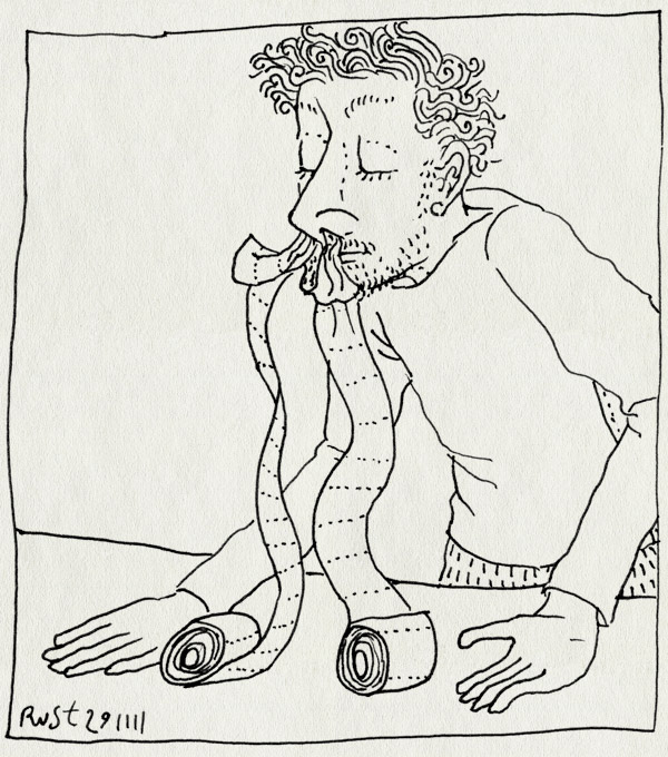 tekening 1650, loopneus, snot, stop, stopneus, stoppen, toiletpapier, wcpapier