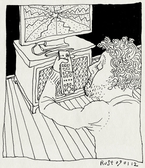 tekening 1691, afstandbediening, televisie, uit