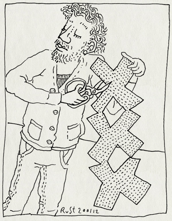 tekening 1701, amsterdam, burorust, knippen, knutselen, schaar, vouwen, wapen, werk, xxx