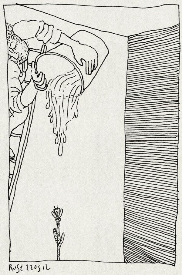 tekening 1763, anticipatie, ladder, plant, water geven, weateren