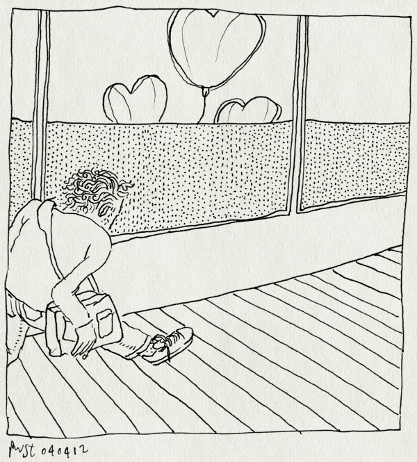 tekening 1776, alwine, balonnen, helium, lief, martine, midas, ophalen, schiphol, terug, vakantie