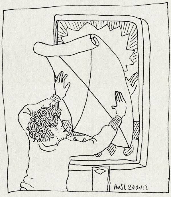 tekening 1796, affiche, bellevue, concept, dit is geen affiche, elkedagrust, kruis, plakken, werk