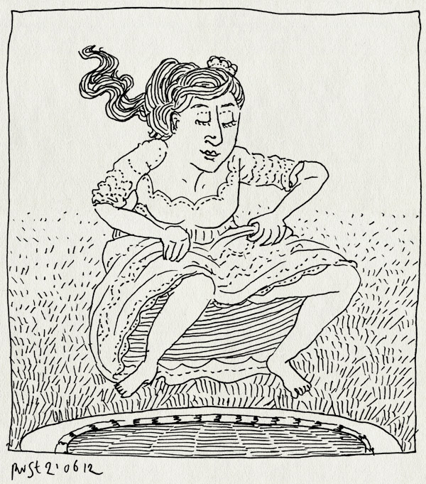 tekening 1854, arja, bruidsjurk, bruiloft, gaanderen, gijs, gijshartjearja, springen, trampoline