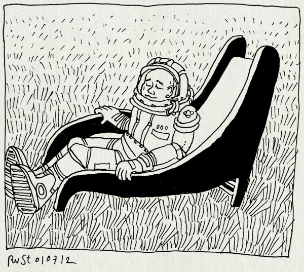 tekening 1864, andre kuipers, astronaut, glijbaan, iss, ruimtepak, Sojoezcapsule, spelen, terugkeer