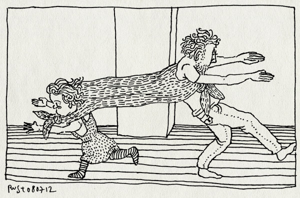 tekening 1871, alwine, kleed, spelen, wol