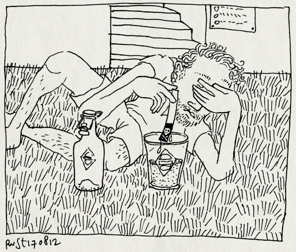 tekening 1911, beugelbad, doodshoofd, ll12, llowlabs, lowlands, recensie, recensiekoning, recensiekoning recenseert lowlands, teststrookje, vies, water