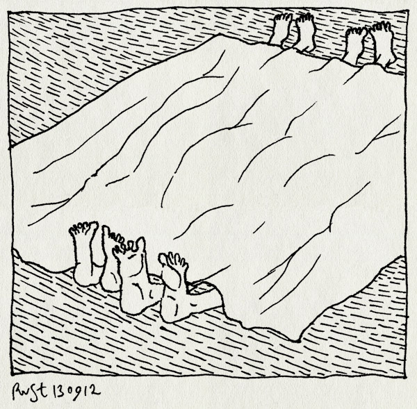 tekening 1938, alwine, bed, kleed, martine, midas, vloet, voeten, voetjes