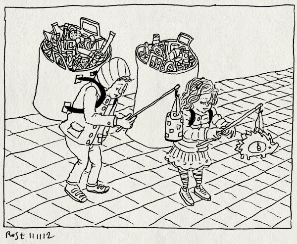 tekening 1997, alwine, amsterdam, deuren, lampionnen, midas, ophalen, sint maarten, snoep, veel, zingen