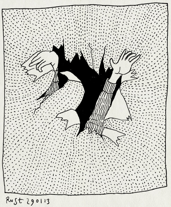 tekening 2076, doorheen, muurspecht, papier, scheur, scheuren, tadaa, wens