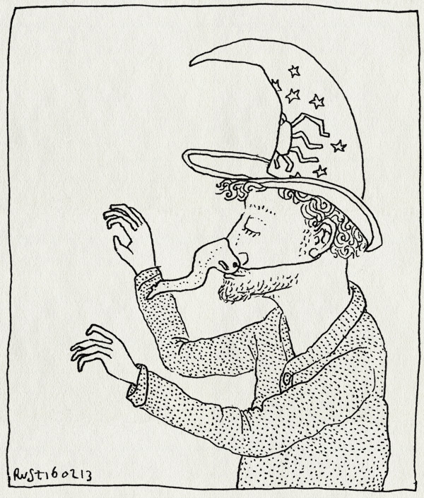 tekening 2094, heks, heksenfeestje, heksenhoed, heksenneus, roos, tovenaar, verjaardag