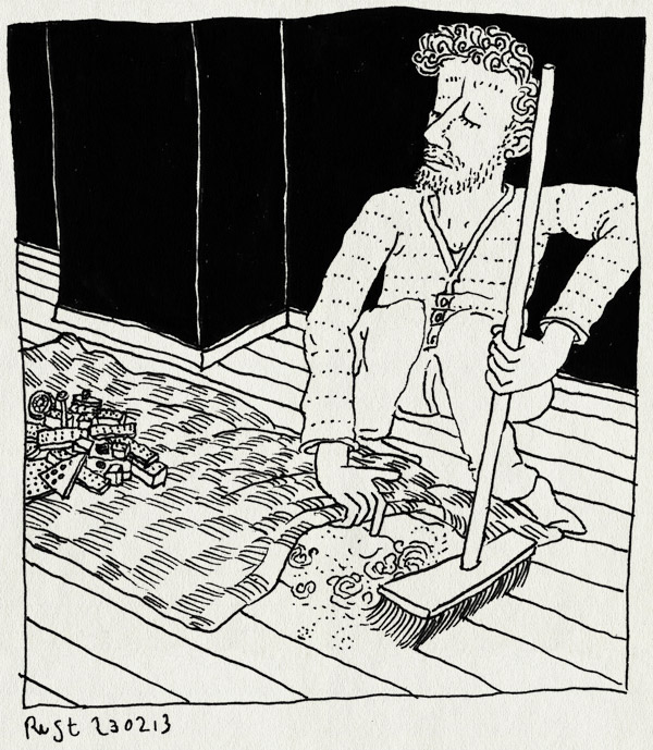 tekening 2101, brazilie, klees, lego, raquel, schoonmaken, speelkleed, stof, vegen, wegmoffelen