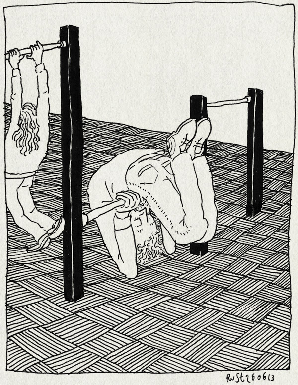 tekening 2224, alwine, draaien, groot, hoog, ik, klein, klimrek, kopjeduikelen, laag