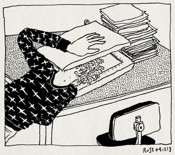 tekening 2385, en profil, hoofd, scan, scannen, scanner, werk, zelf