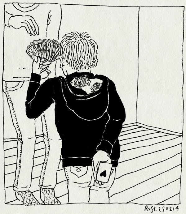 tekening 2468, aas, bubbel, cavia, goochelaar, goochelen, harten, kaarten, kaarttruc, midas, trucs, waaier