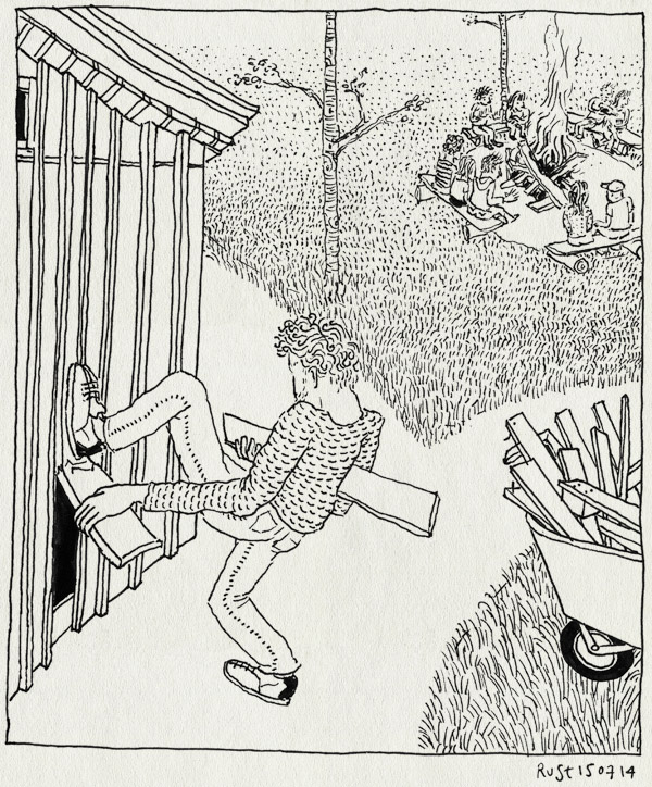 tekening 2608, blomma, gezellig, groep, hout, kampvuur, marian, slopen, sprokkelen, vakantie, vakantie2014, värmland, vuur, weerwolven, zweden