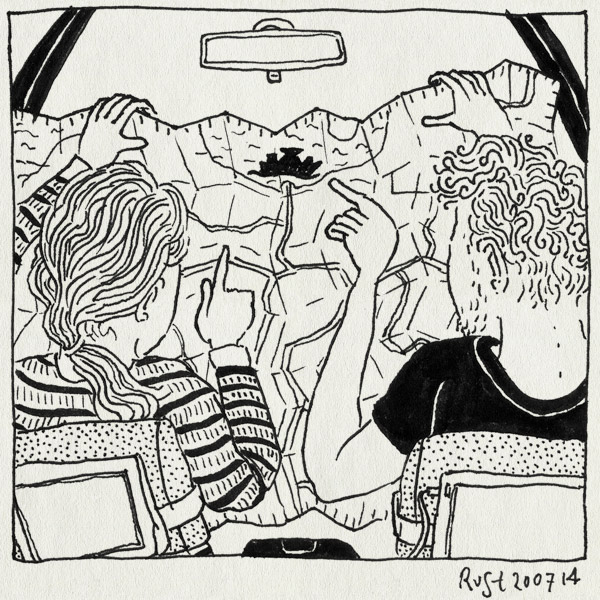 tekening 2613, auto, boot, denemarken, duitsland, kaart, martine, puttgarden, rodby, terugweg, vakantie, vakantie2014, värmland, veerpont, whoops, zweden