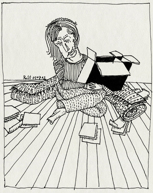 tekening 30, agnes, doos, papieren, verhuizing, weemoed