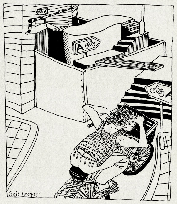 tekening 501, detoer omleiding wegonderbreking amsterdam bike bicycle fiets bak sign borden bewegwijzering