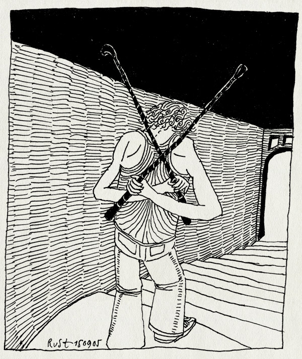 tekening 516, stairs whip zweep trap