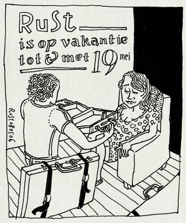 tekening 545, vakantie florida orlando miami koffer suitcase 10e martine