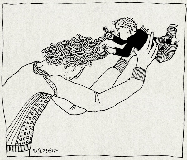 tekening 583, haar midas vliegen kapper curls hair