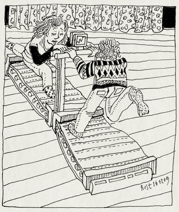 tekening 641, 10e, fit, maasstraat, martine, nintendo, rolband, run, tredmolen, twitter, wii, wiifit