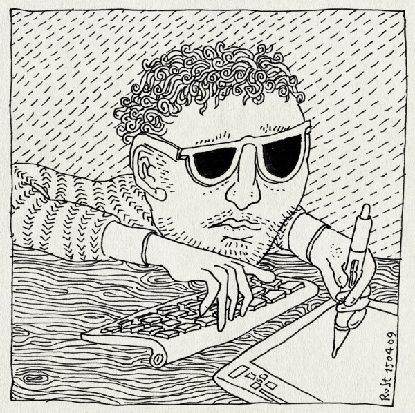 tekening 699, burorust, mac, sunglasses. werk, wacom, work, zonnebril