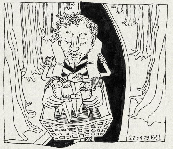 tekening 706, amsterdam, bicycle, bomen, fiets, icecream, ijs, pisa, trees