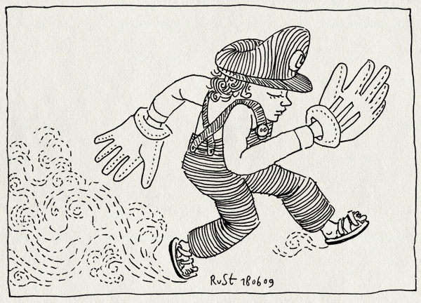 tekening 763, byebye, luigi, luigihanden, mario, midas, rennen, run