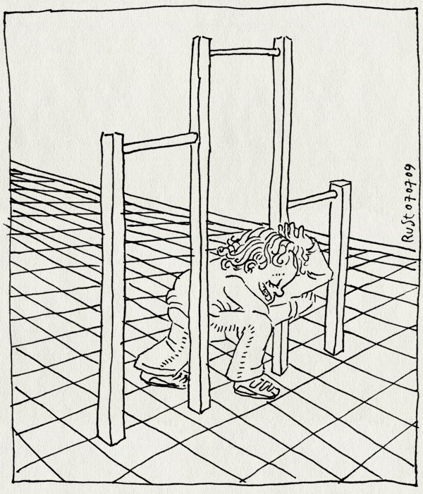 tekening 782, klimrek, kopjeduikelen, koppeltjeduiken, midas, rekstok, speeltuin