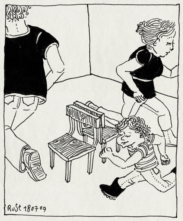 tekening 793, 10e, almere, camping, chairs, char dance, kinderfeest, martine, midas, stoelendans