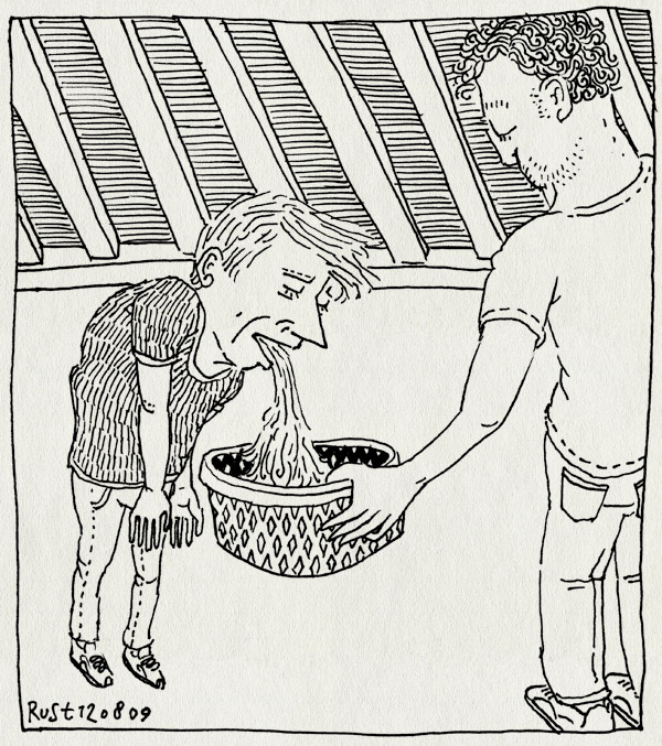 tekening 818, braken, burorust. animatie, kampsenkamps, kotsen, nh49, overgeven, puke, teiltje, wart