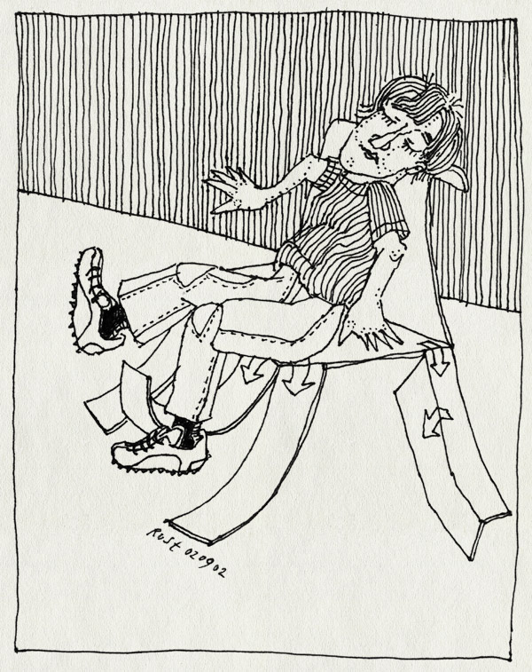 tekening 85, driempapier, papier, slap, stoel, test