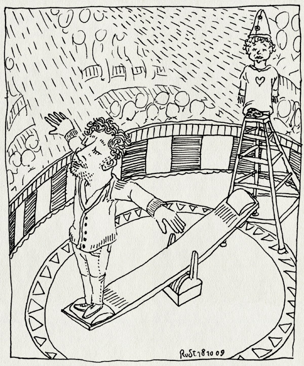 tekening 885, circus, circus herman renz, den haag, midas, piste