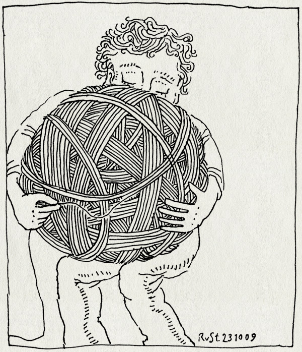 tekening 890, bolletje wol, knit, opwinden, wool