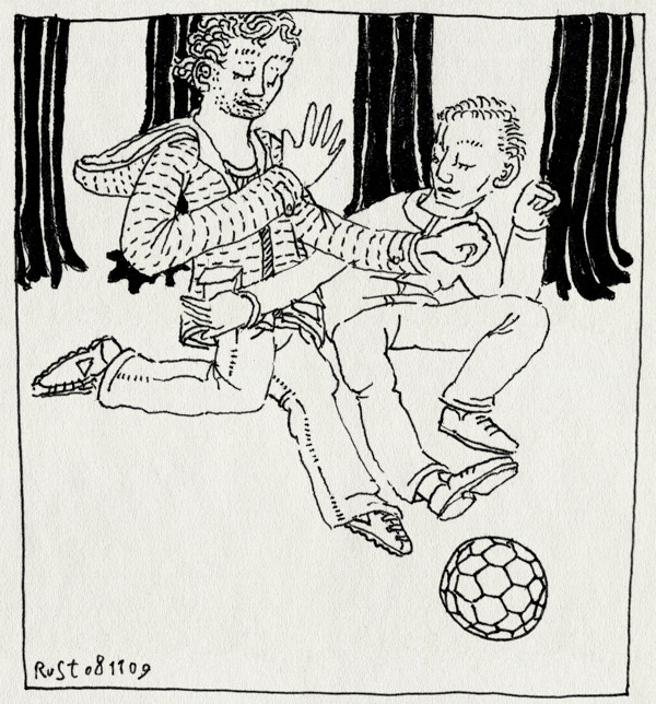 tekening 906, bremlaan, broers, brothers, foot, football, michel, socces, speelttuintje, voetbal, voetballen