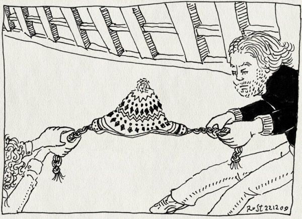 tekening 950, cadeautjesbattle, feest, fun, gijs, kerst, muts, nh49, party, spel