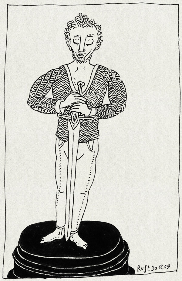 tekening 958, academy arward, beeldje, burorust, micompany, oscar, podium, ruben, scultpture, statue, sword, zwaard