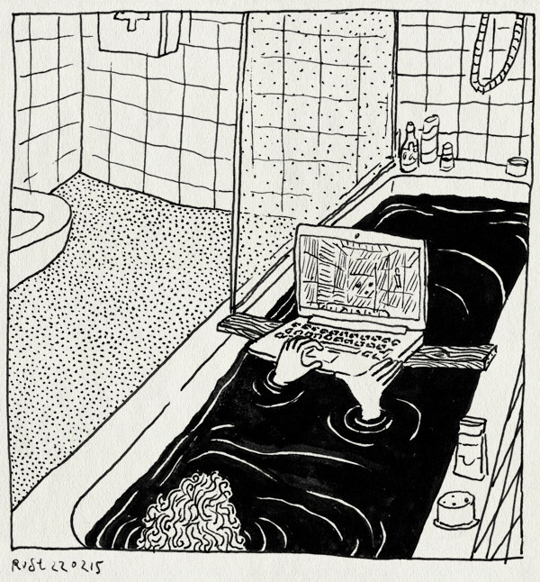 tekening 2830, bad, badkamer, macbook, minecraft, onstspannen, plank